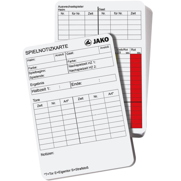 Referee memo cards refill set